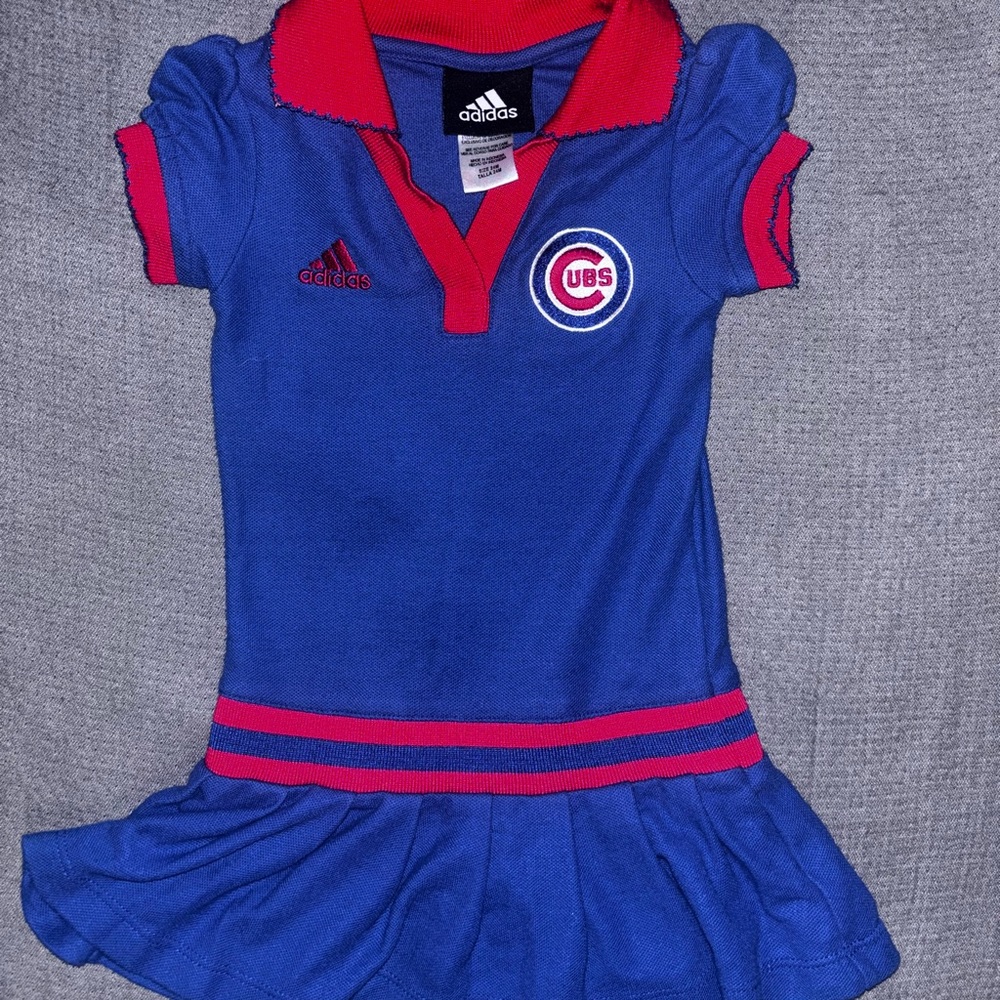 adidas Chicago Cubs Blue and Red Kids Polo collared Dress 24 months
